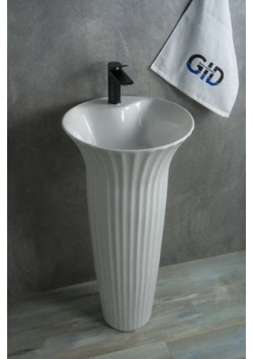 Раковина GID-ceramic Nb132 с пьедесталом круглая 41, керамика