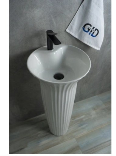 Раковина GID-ceramic Nb132 с пьедесталом круглая 41, керамика