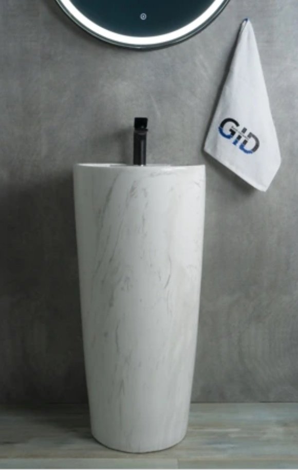 Раковина GID-ceramic Nb131wgs с пьедесталом круглая 40, керамика купить,NaN