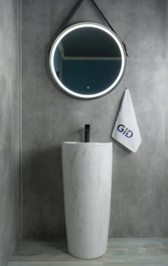 Раковина GID-ceramic Nb131wgs с пьедесталом круглая 40, керамика купить,NaN