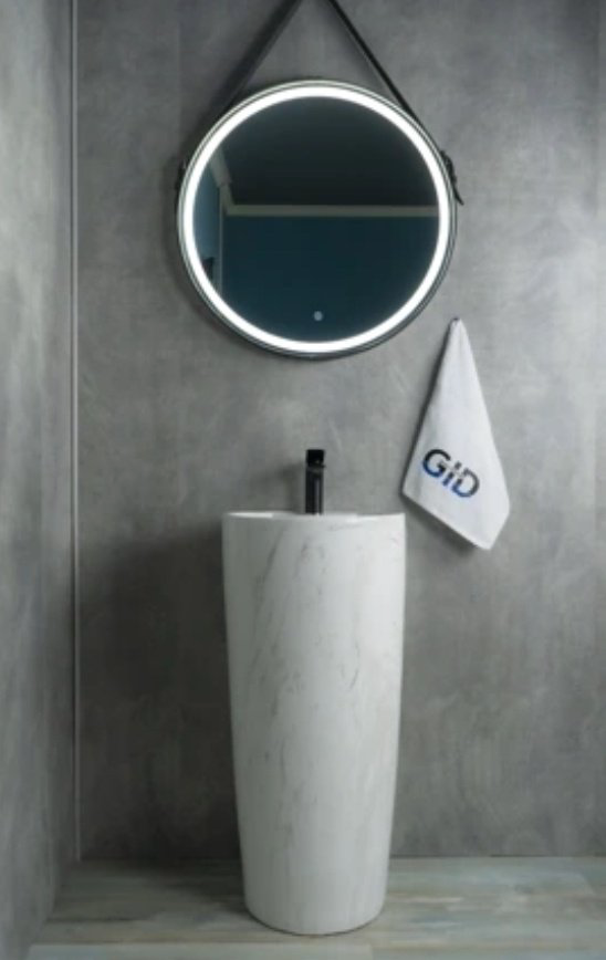 Раковина GID-ceramic Nb131wgs с пьедесталом круглая 40, керамика купить,NaN