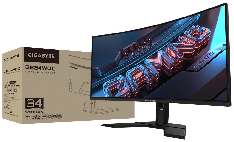 Монитор 34&#34; GIGABYTE GS34WQC EK черный купить,0
