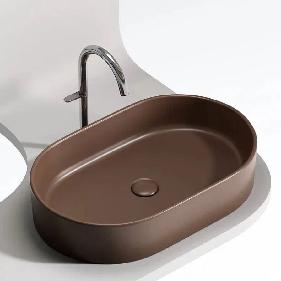 Раковина Ceramicanova Element CN6048MDB накладная овальная 61, санфарфор