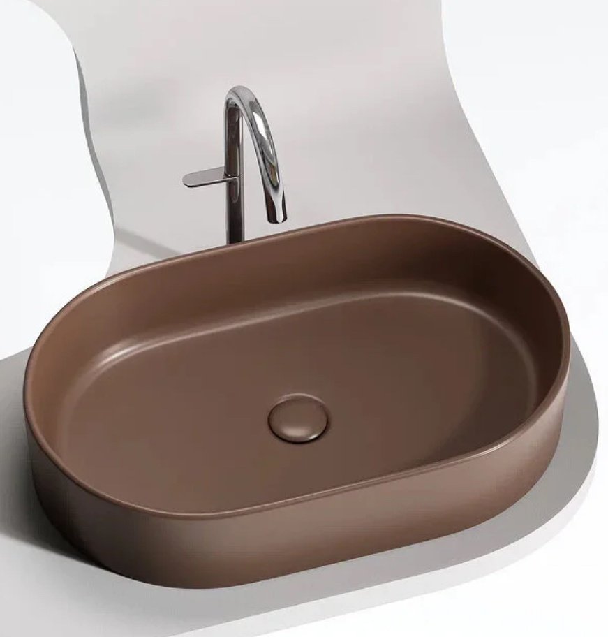 Раковина Ceramicanova Element CN6048MDB накладная овальная 61, санфарфор