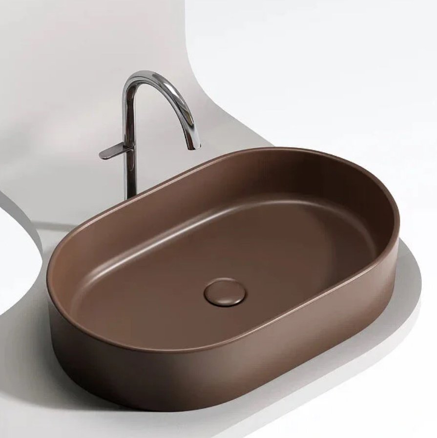 Раковина Ceramicanova Element CN6048MDB накладная овальная 61, санфарфор