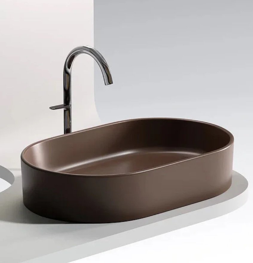 Раковина Ceramicanova Element CN6048MDB накладная овальная 61, санфарфор