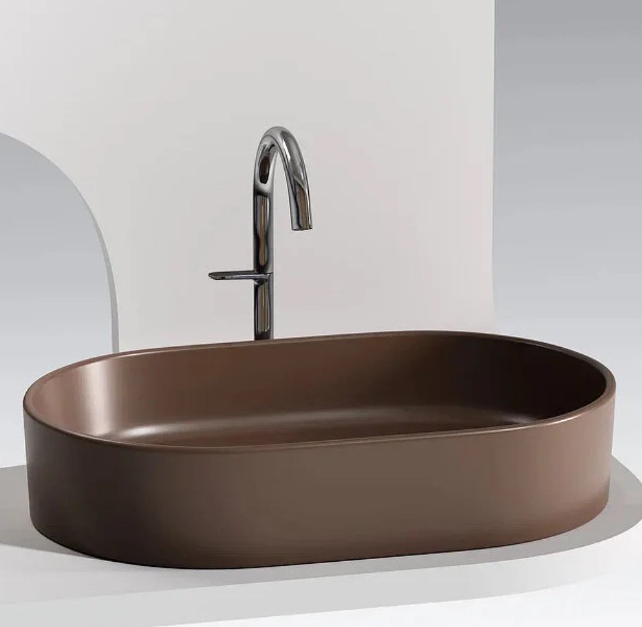 Раковина Ceramicanova Element CN6048MDB накладная овальная 61, санфарфор