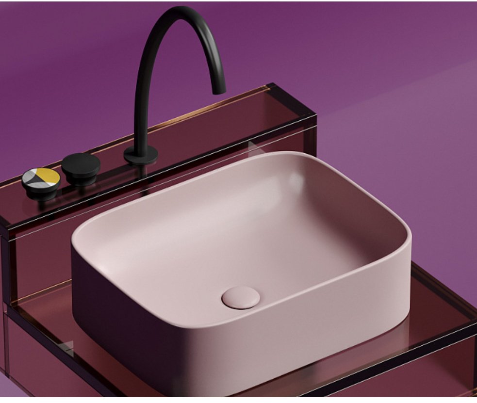 Раковина Ceramicanova CN6052MP накладная прямоугольная 50, санфарфор купить,0