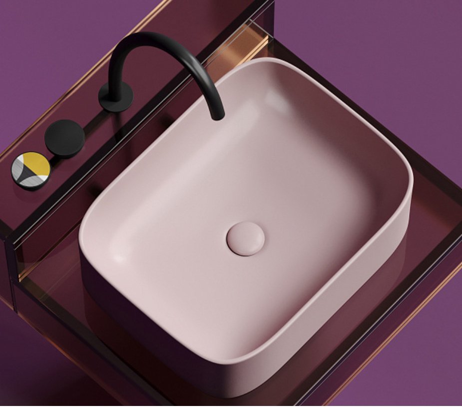 Раковина Ceramicanova CN6052MP накладная прямоугольная 50, санфарфор купить,0