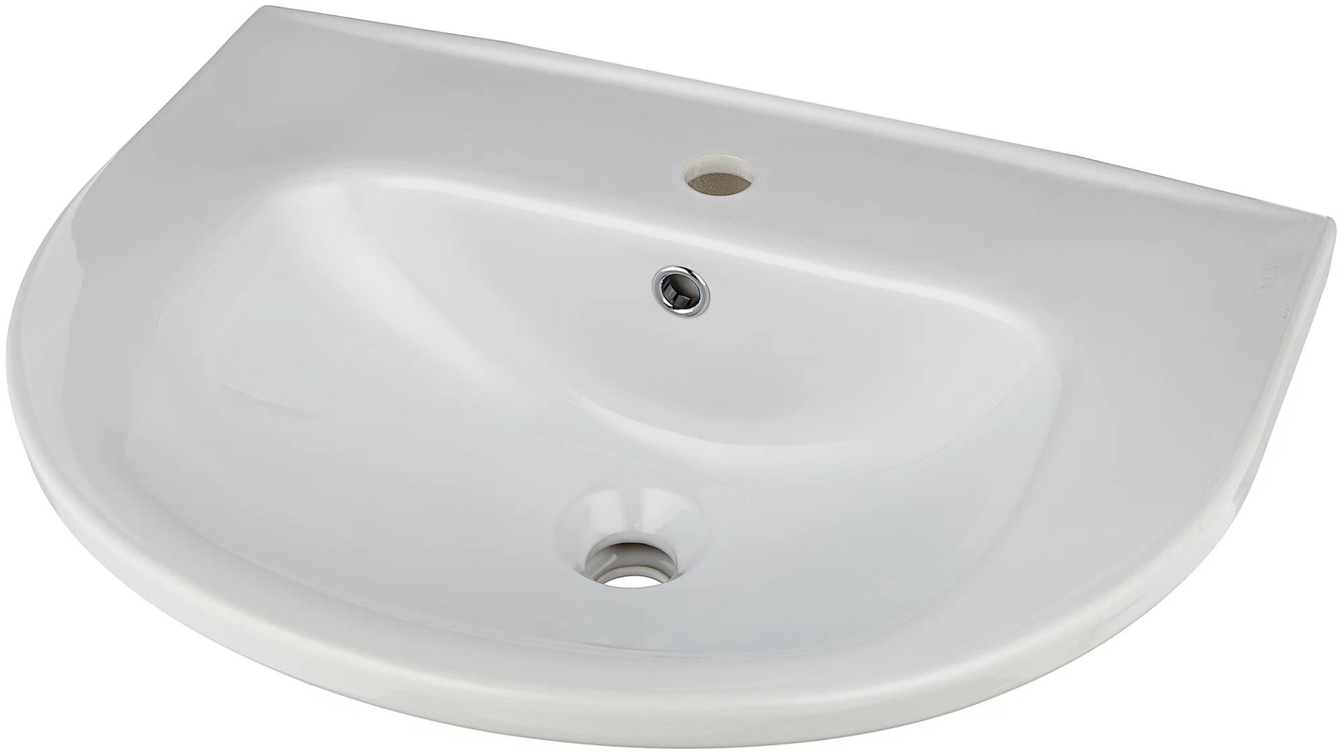Раковина Gesso W101 Home de luxe с кр. и сливн хром.кольцом с пьедесталом полукруглая 48, санфарфор купить,0