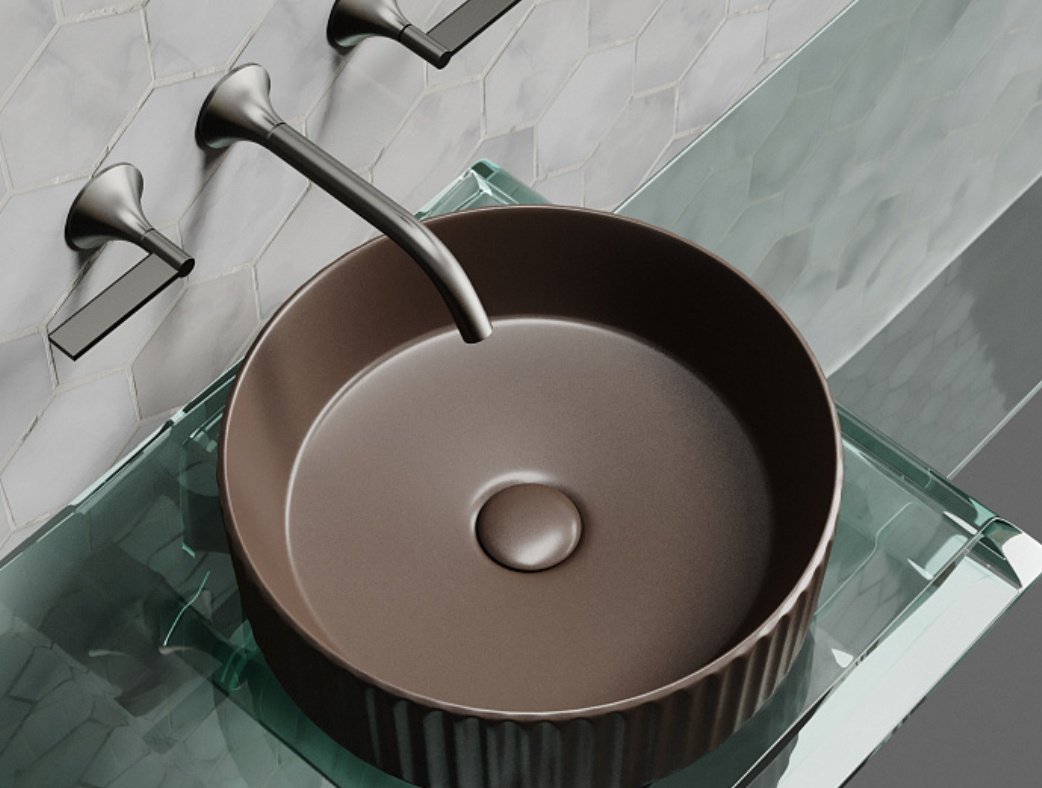 Раковина Ceramicanova CN6057MDB накладная круглая 36, санфарфор купить,0