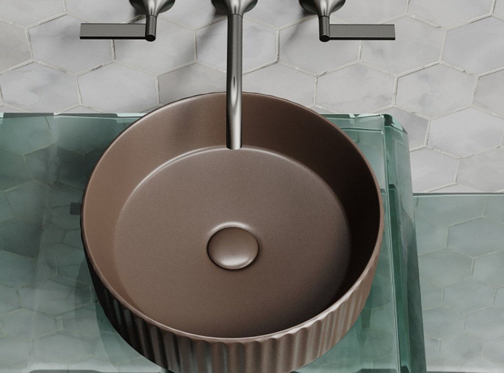 Раковина Ceramicanova CN6057MDB накладная круглая 36, санфарфор купить,0