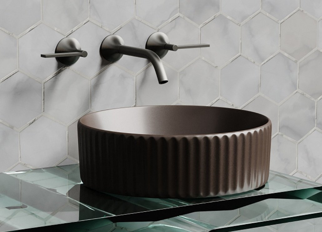 Раковина Ceramicanova CN6057MDB накладная круглая 36, санфарфор купить,0