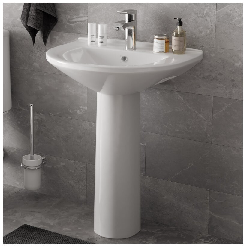 Раковина ВКЗ W Universal Home de luxe ВКЗ с пьедесталом овальная 60, фаянс купить,NaN