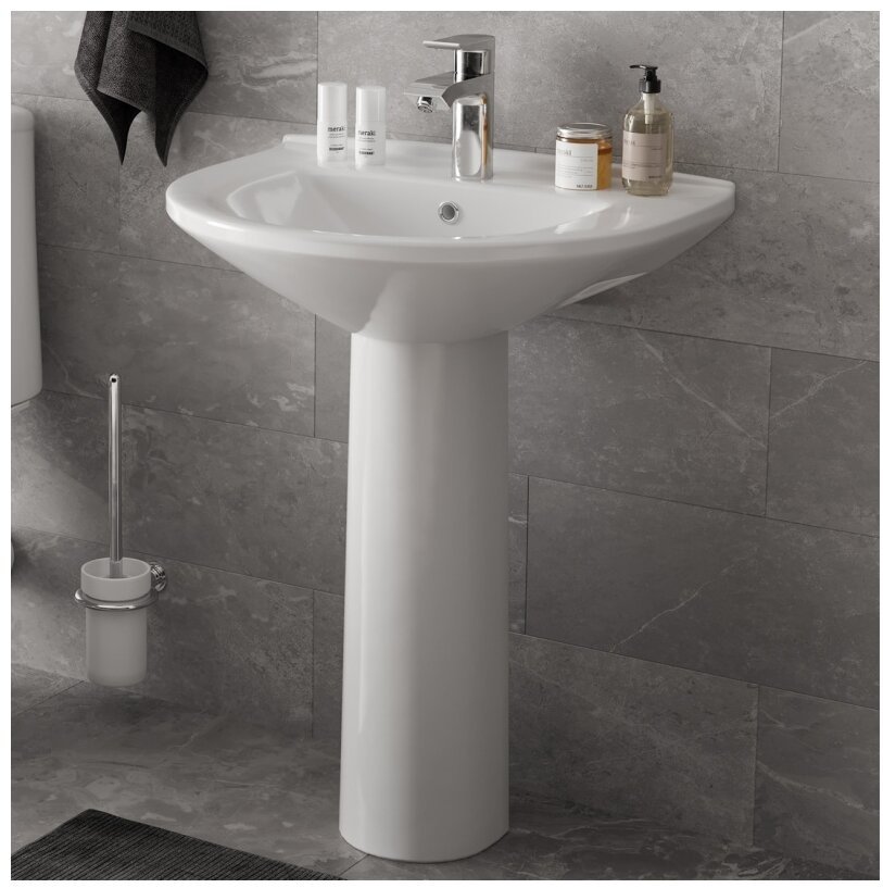 Раковина ВКЗ W Universal Home de luxe ВКЗ с пьедесталом овальная 60, фаянс купить,NaN