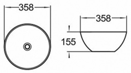 Раковина Comforty 107 MB накладная круглая 35.8, санфарфор купить,0