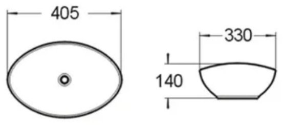 Раковина Comforty 7838MB накладная овальная 40.5, санфарфор
