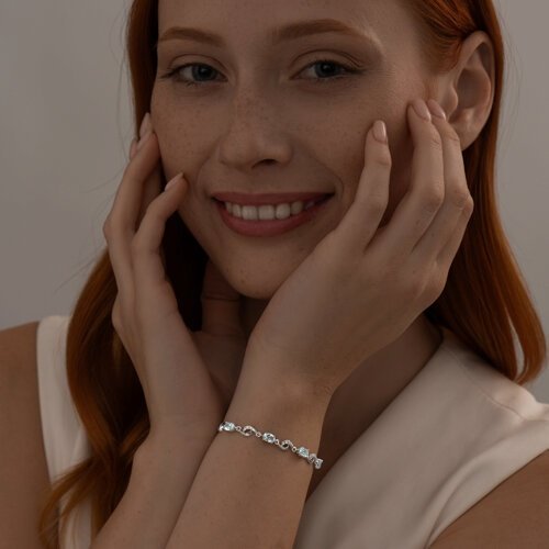 Браслет SOKOLOV 92050163 длина 18 см, вес 5.7 г серебро, плетение фантазийное купить,NaN