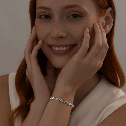 Браслет SOKOLOV 92050163 длина 18 см, вес 5.7 г серебро, плетение фантазийное купить,NaN