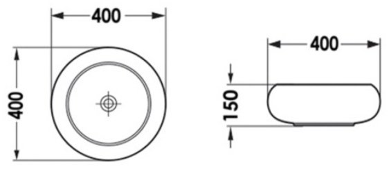 Раковина Comforty CF21303 накладная круглая 40, стекло