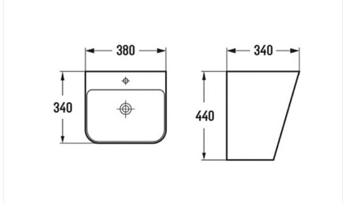 Раковина Comforty 500Q подвесная прямоугольная 38, санфарфор
