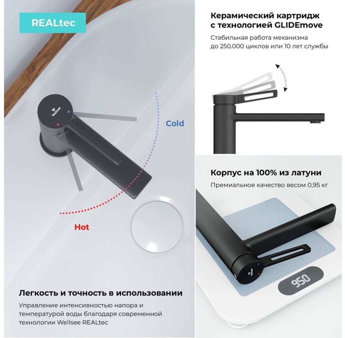 Раковина Wellsee 201005332, Bisou подвесная полукруглая 45, фаянс купить,NaN