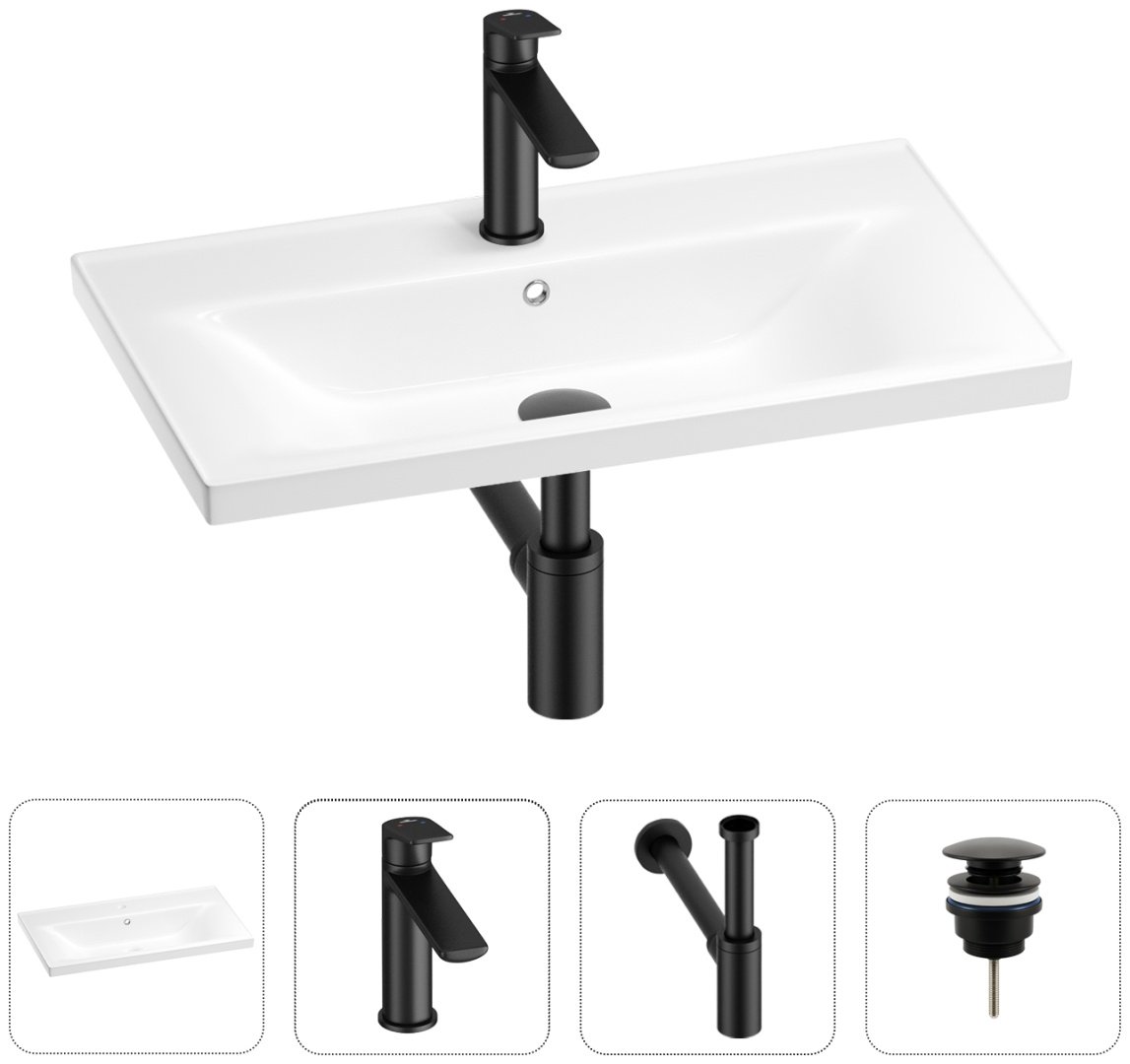 Раковина Wellsee 201003252 подвесная прямоугольная 46, керамика