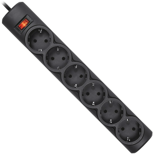 Сетевой фильтр Defender DFS-151 1.8м черный
