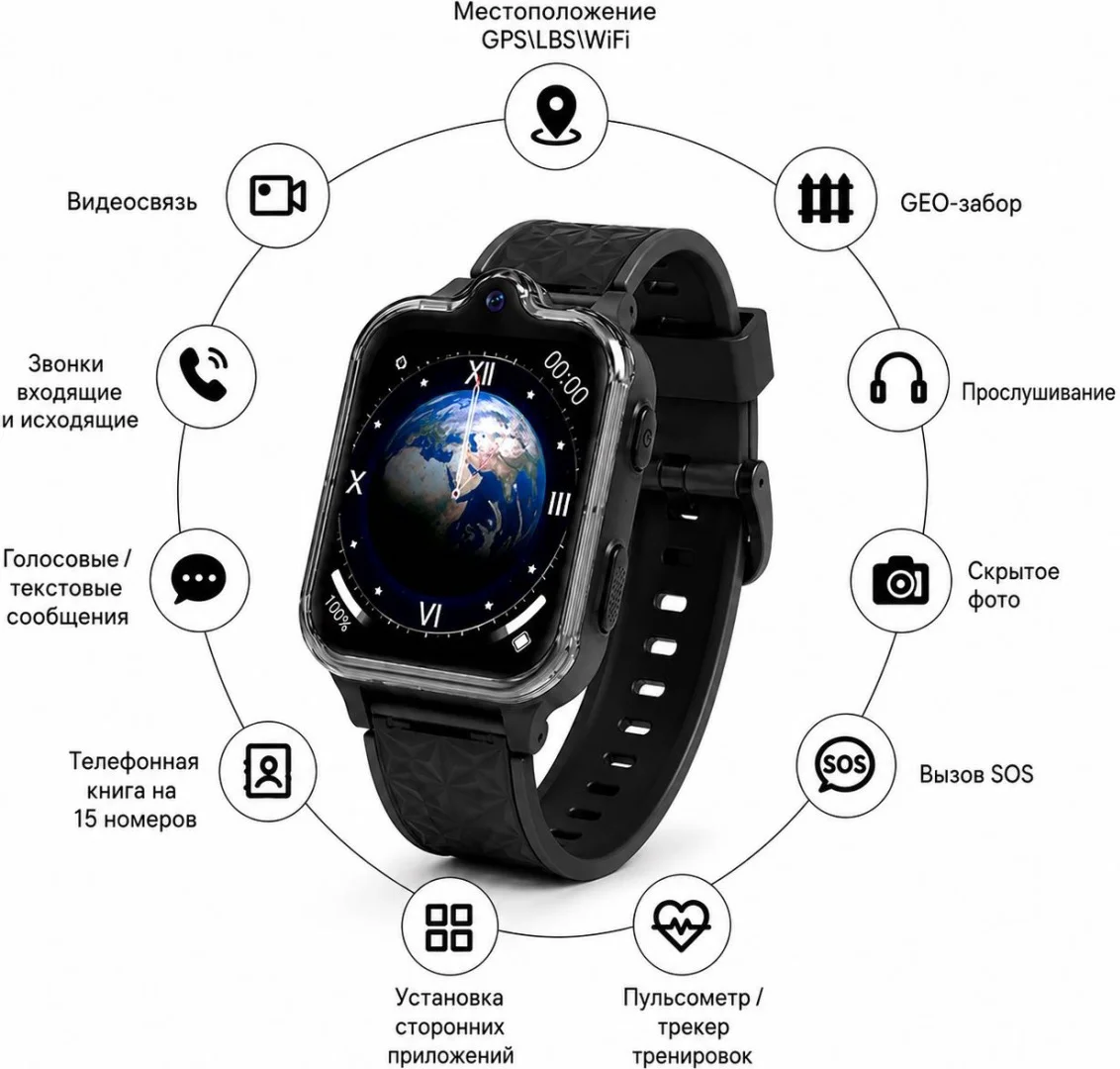 Cмарт-часы Sirius S4 Pro черный купить,39990