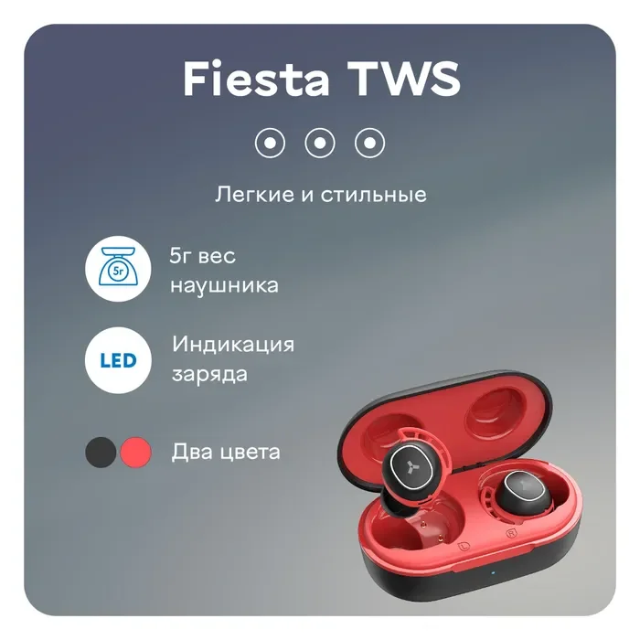 Наушники Accesstyle Fiesta TWS Red