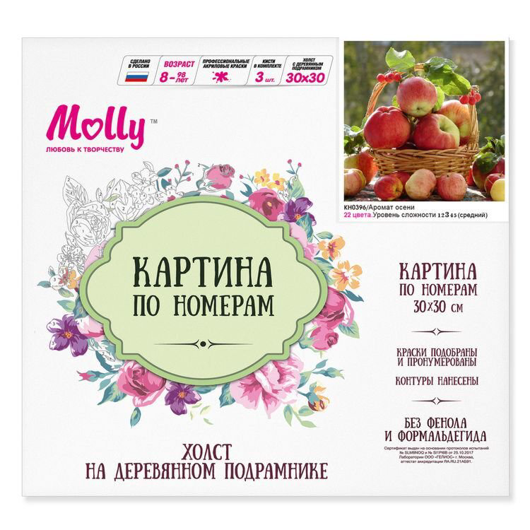 Картина по номерам Molly Аромат Осени 30х30 22 цвета купить,NaN