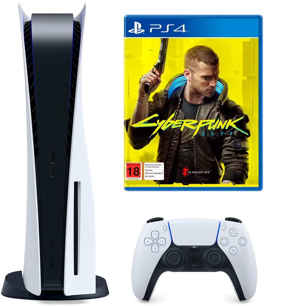 Игровая консоль Sony PlayStation 5 + Cyberpunk 2077 (PS4)