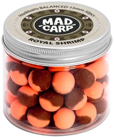 Прикормка Mad Carp Baits Бойл насадочный Balanced 15мм, 50шт. Royal Shrimp 0.09 кг купить,NaN