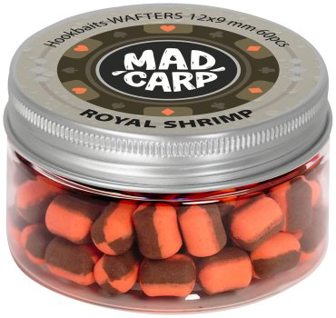 Прикормка Mad Carp Baits Вафтерсы 12x9мм, 60шт. Royal Shrimp 0.03 кг купить,NaN