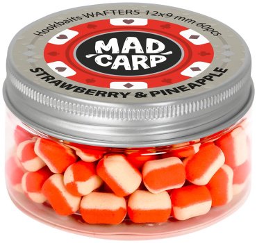 Прикормка Mad Carp Baits Вафтерсы 12x9мм, 60шт. Strawberry & Pineapple 0.03 кг купить,NaN