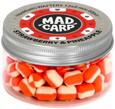 Прикормка Mad Carp Baits Вафтерсы 12x9мм, 60шт. Strawberry & Pineapple 0.03 кг купить,NaN