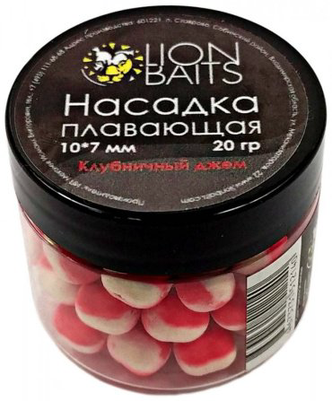 Прикормка Lion Baits насадка плавающая двухцветная клубничный джем 0.02 кг купить,NaN