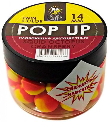 Прикормка Lion Baits Twin Color squid-octopus - cranberry 0.05 кг