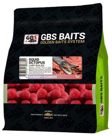 Прикормка GBS Бойлы Baits 20мм 1кг Кальмар Осьминог Кальмар Осьминог 1 кг купить,NaN