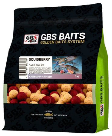 Прикормка GBS Бойлы Baits 20мм 1кг Кальмар Ягоды Кальмар Ягоды 1 кг купить,NaN