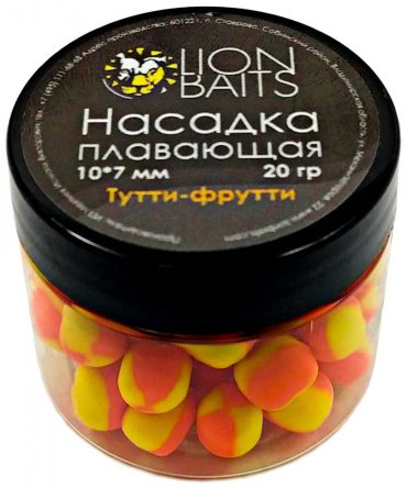 Прикормка Lion Baits Насадка плавающая двухцветная тутти-фрутти 0.02 кг купить,NaN