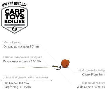 Прикормка FFEM HBCP-0890 Hookbaits Boilies 8mm cherry plum 0.5 кг купить,3200