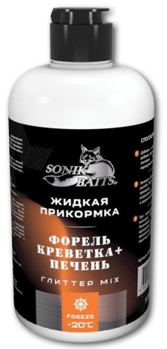 Прикормка Sonik Baits 2002016 ФОРЕЛЬ Креветка-Печень Глиттер MIX 0.5 кг купить,NaN