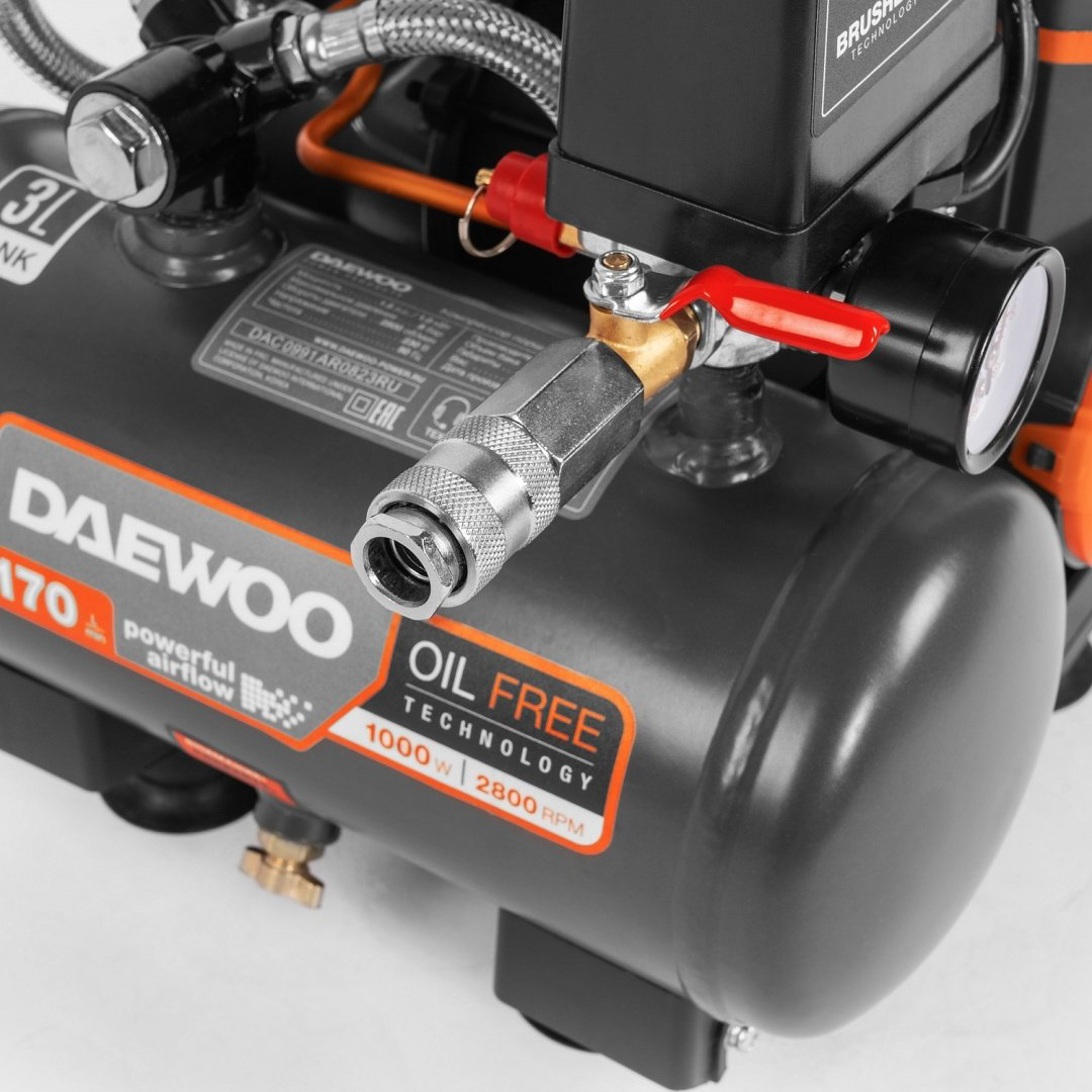 Компрессор безмасляный Daewoo DAC 170S, 8 бар купить,NaN