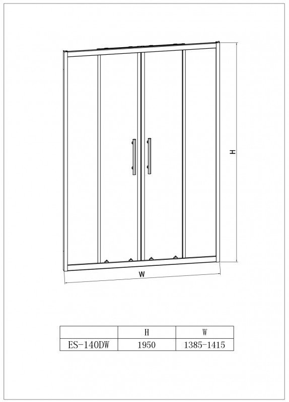 Душевое ограждение ESBANO одностенное ES-140 DW, 1385х1950 мм купить,NaN