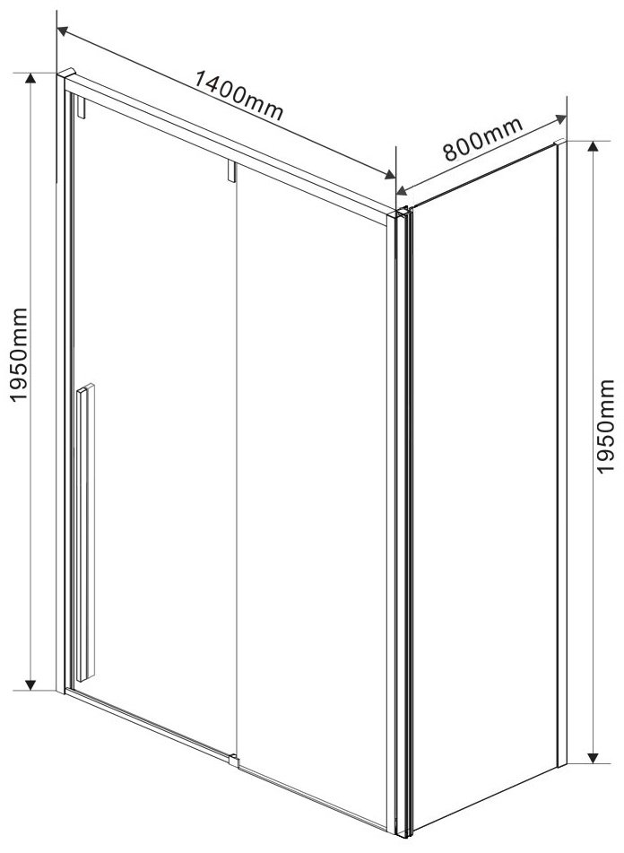 Душевое ограждение KABINKA.KZ двухстенное VSR-1L8014CL-1, 1400х1950 мм купить,0