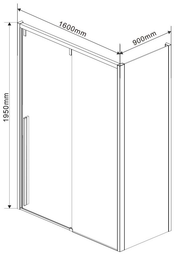 Душевое ограждение KABINKA.KZ двухстенное VSR-1L9016CL-1, 1600х1950 мм купить,0