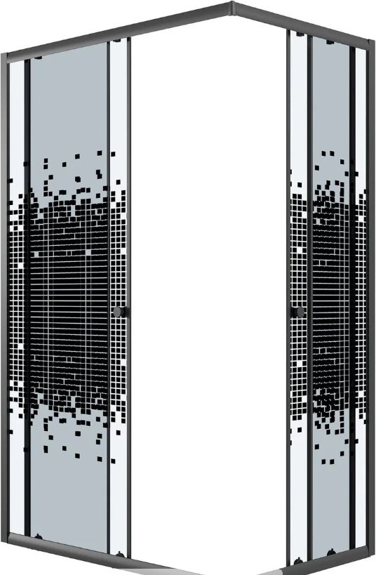 Душевое ограждение KABINKA.KZ двухстенное NG-1018-14QBLACK, 1000х1900 мм