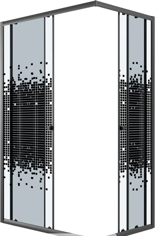 Душевое ограждение KABINKA.KZ двухстенное NG-1018-14QBLACK, 1000х1900 мм купить,NaN