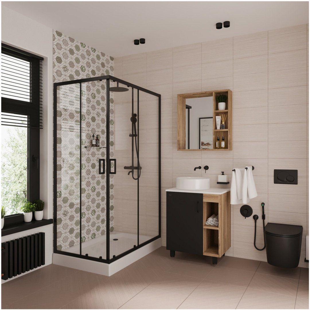 Душевое ограждение Niagara двухстенное NG-6810-08 BLACK, 1200х1950 мм купить,NaN